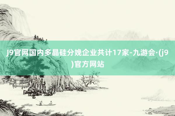 J9官网国内多晶硅分娩企业共计17家-九游会·(j9)官方网站