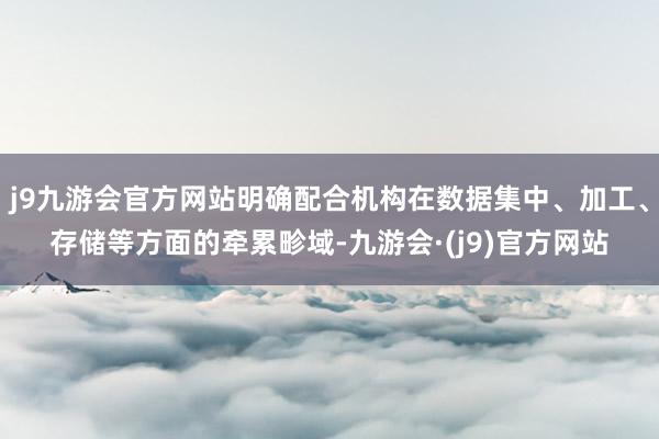 j9九游会官方网站明确配合机构在数据集中、加工、存储等方面的牵累畛域-九游会·(j9)官方网站