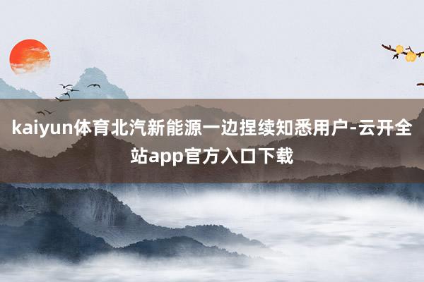 kaiyun体育北汽新能源一边捏续知悉用户-云开全站app官方入口下载